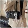 Belt Buckle Design Shoulder Satchels Bag for Women 2025 New in Luxury Designer Handbags Branded Fashion Totes with Pendant