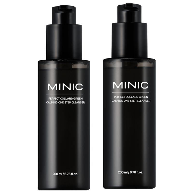 Minik Perfect Collard Green Soothing One-Step Makeup Sunscreen Gel-to-Foam Cleanser, 200ml, 2 pcs