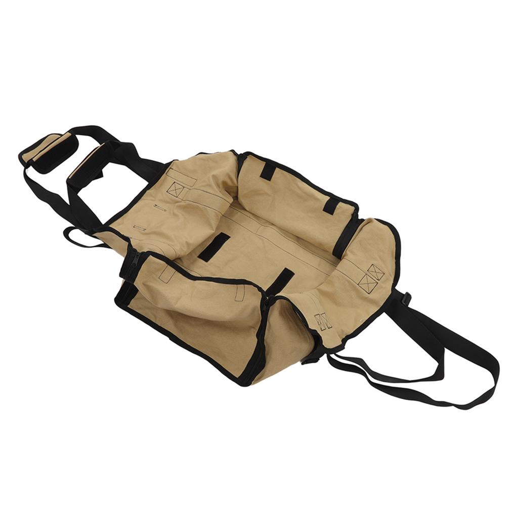 Firewood Carrier Bag Large Capacity Portable Log Carrier Bag for Outdoor Camping Khaki