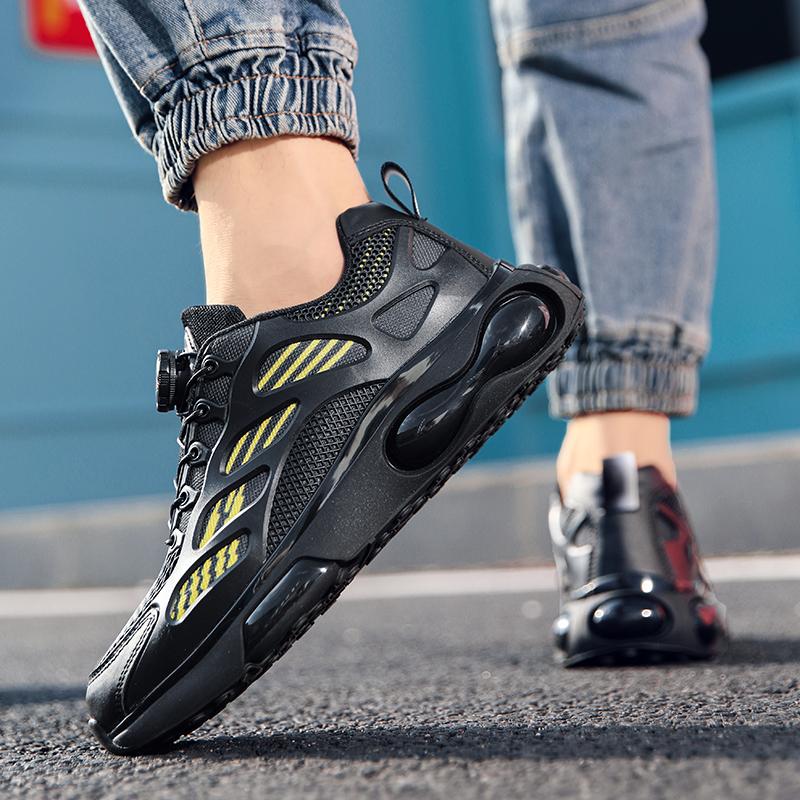 Spring and Summer New Men's Outdoor Shoes Swivel Buckle Breathable Lightweight Sports Shoes Wearresistant Large Sole Men's Shoes