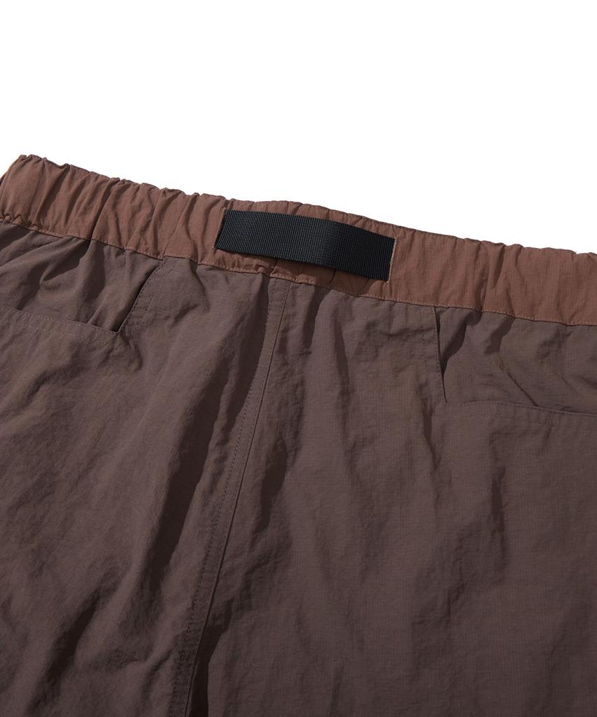 Kallapataleu Nylon Belted Back Out Pocket Cargo Pocket Shorts - Brown