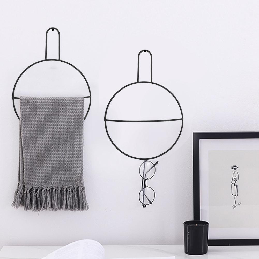 

Wall Mounted Towel Rack Shelf Ring Holder Organizer for Home Bathroom Type 1