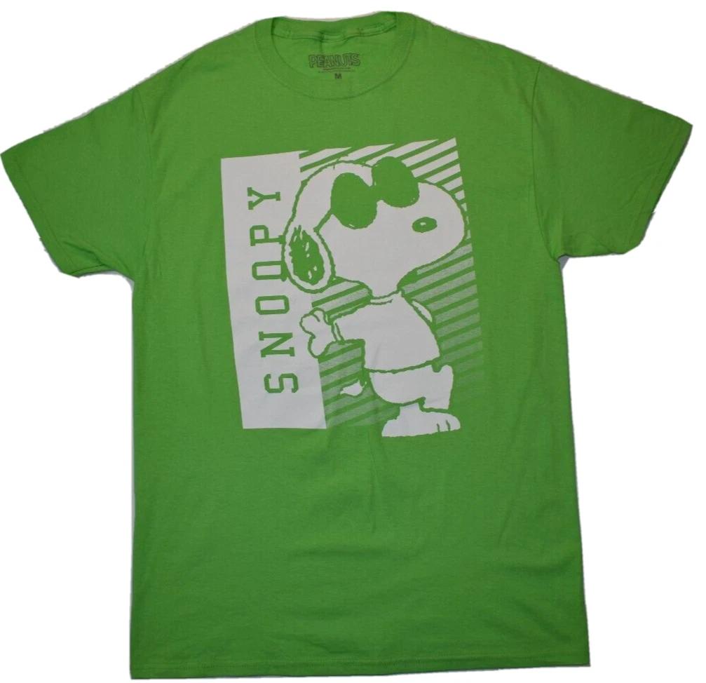 Peanuts Mens Snoopy Joe Cool Graphic Green Shirt New M L