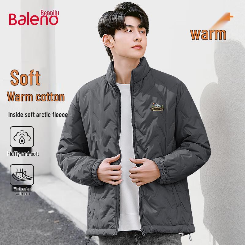 Baleno Men's Winter Windproof Fleece-Lined Padded Jacket