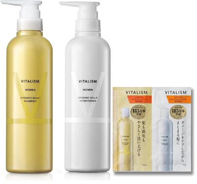 VITALISM Scalp Care Shampoo Conditioner Set 500 ml každý typ velkokapacitní pumpy pro dodává s & (pro ženy) [Pohodlné cestování, taška]