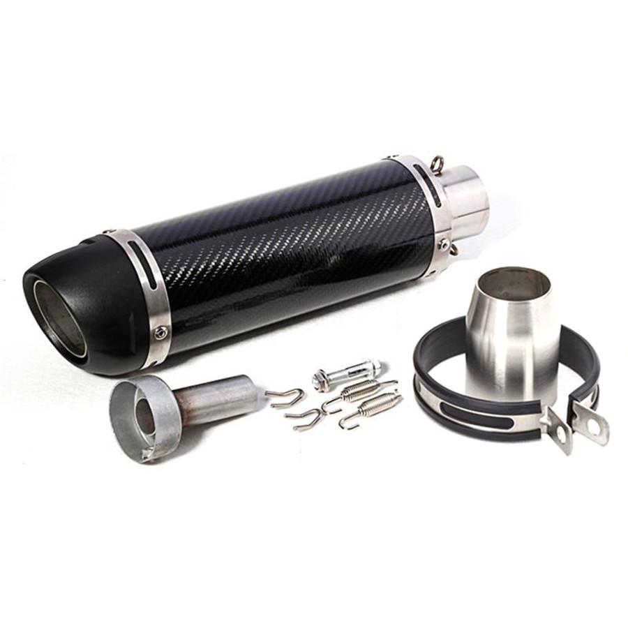 51mm Universal Motorcycle Exhaust Modified Scooter Exhaust Glossy Carbon Fiber