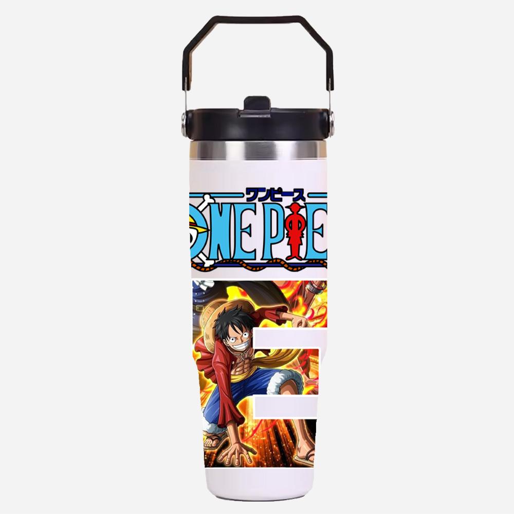30oz Anime A-Z English Letter Printed Simple Solid Color Stainless Steel Thermos Water Cup Thermal Insulation Cold Ice Cup