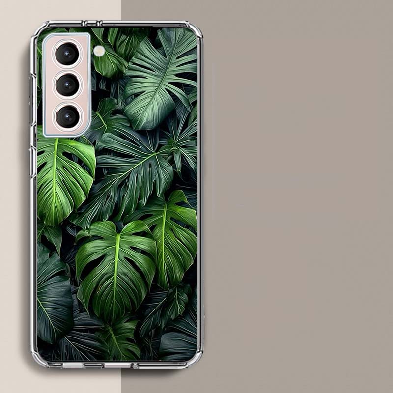 Botanical Background Phone Case For Samsung Galaxy S25 Edge S24 S23 FE S21 S20 S10 Plus S22 S26 Ultra Cover Clear Cases TPU Capa
