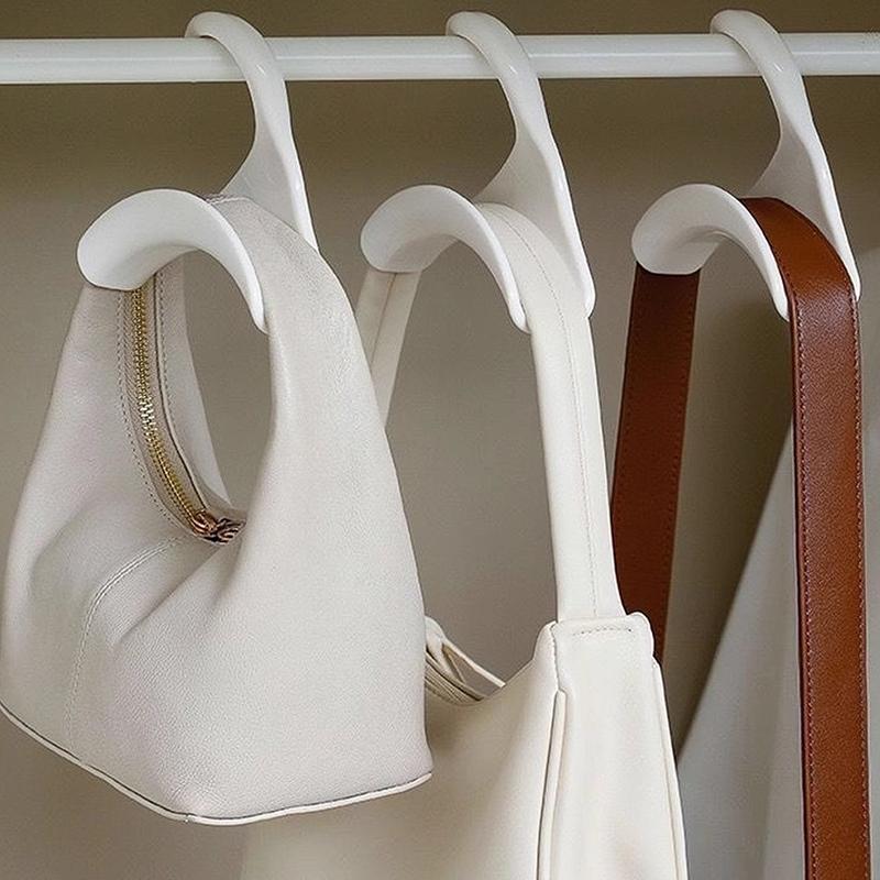 5Pcs Widen Plastics Hanger Connection Hook Stackable Space Saving Storage Multifunctional Bag And Hat Hanging Rack