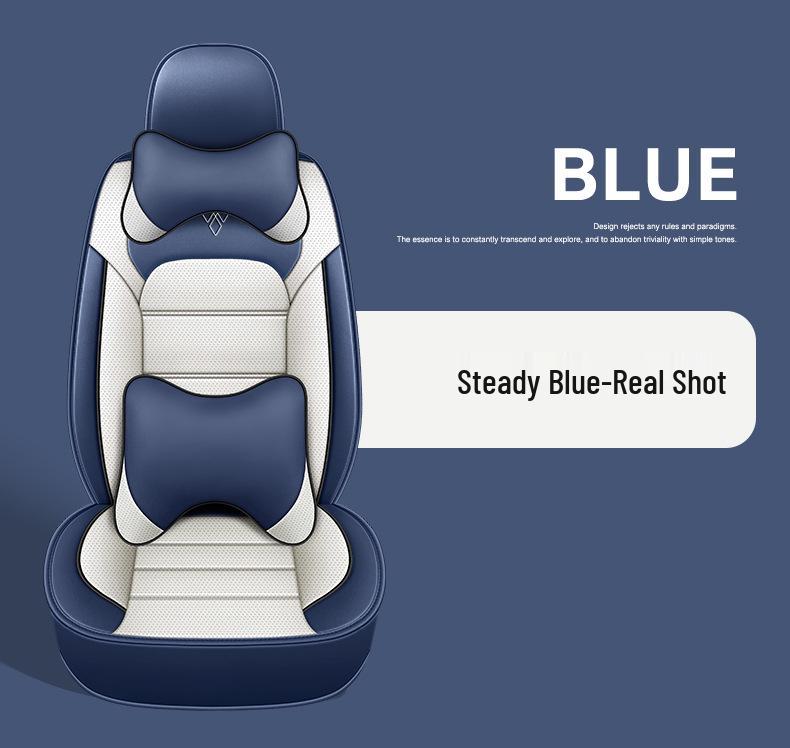 Breathable Nappa Leather Universal Car Seat Cushion - Four Seasons, Full Surround, Five-Seater
