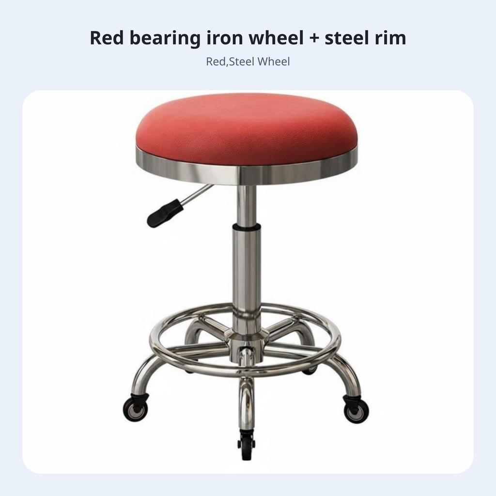 Height-Adjustable Rotate Stool Effortless Rolling Casters Commercial Seating Padded Seat Easy To Assemble For Spa Clinic