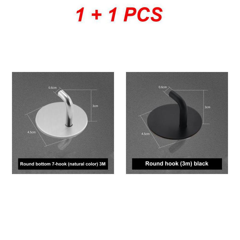 1/2PCS Wall Hooks Cloth Stainless Steel Easy Installation Home Accessories Plastic Sturdy And Durable