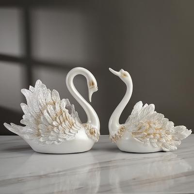 Lusso leggero europeo, ornamenti per soggiorno, design di alta gamma, coppia, cigno nero, decorazioni artigianali, accessori per la casa, regali di nozze.