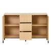Modern Sideboard with Geometric Structure, Double Doors, Middle Drawer, Multifunctional Storage Cabinet for Living/Dining Room