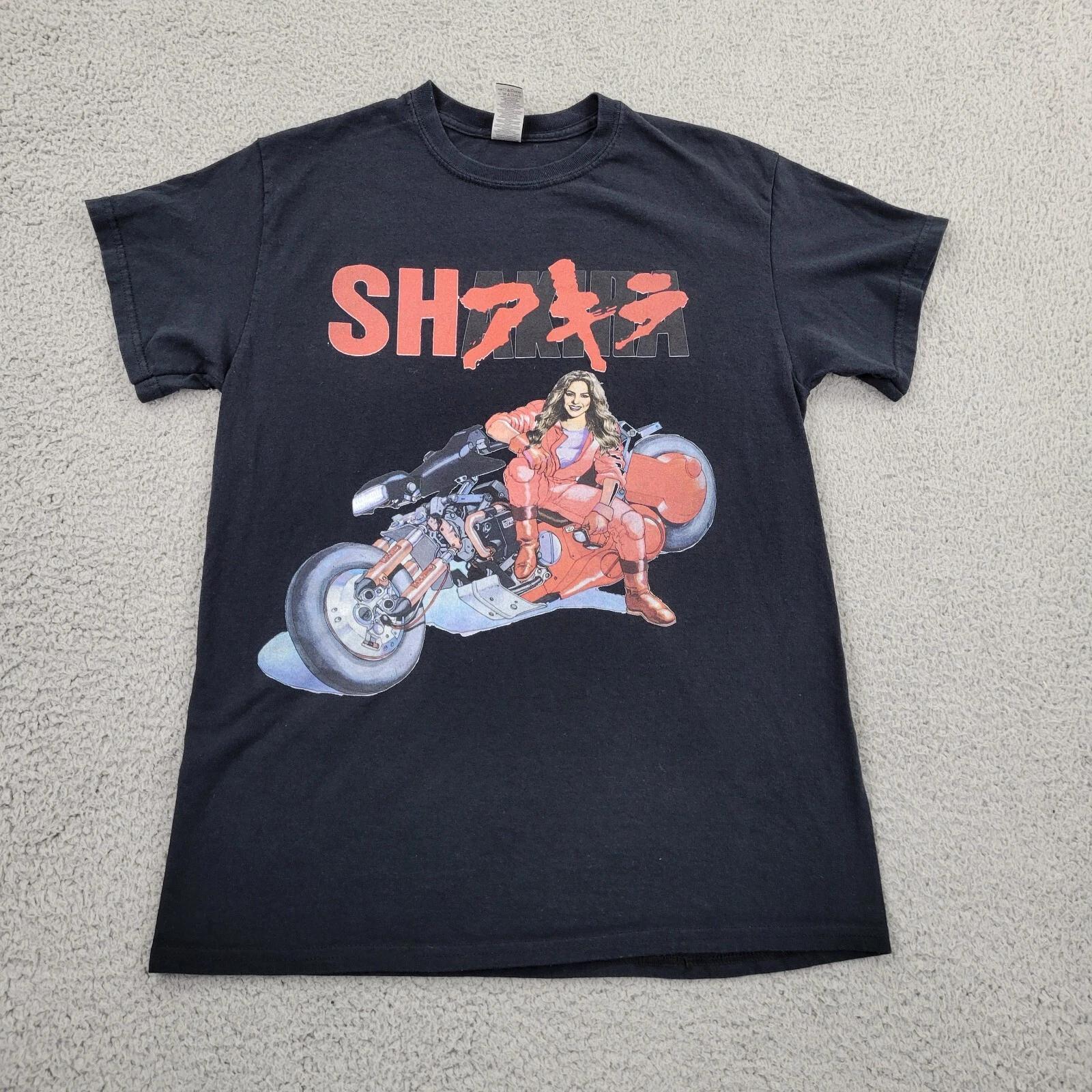 Shakira Akira Shirt Mens Medium Singer Black Graphic Short Sleeve XL