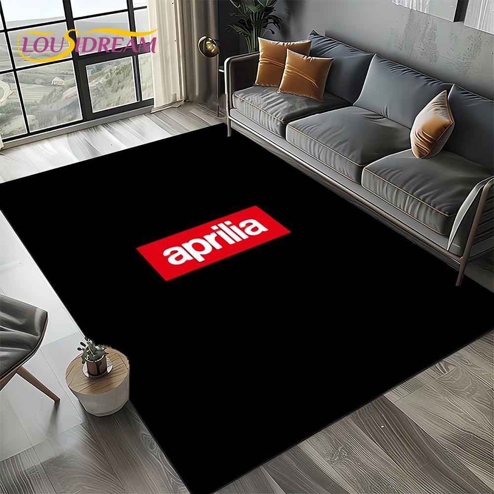 2025 Aprilia Racing Car Logo Motorcycle Carpet Rug for Bedroom Living Room Home Sofa Decoration,kids Play Decor Floor Mat Gift