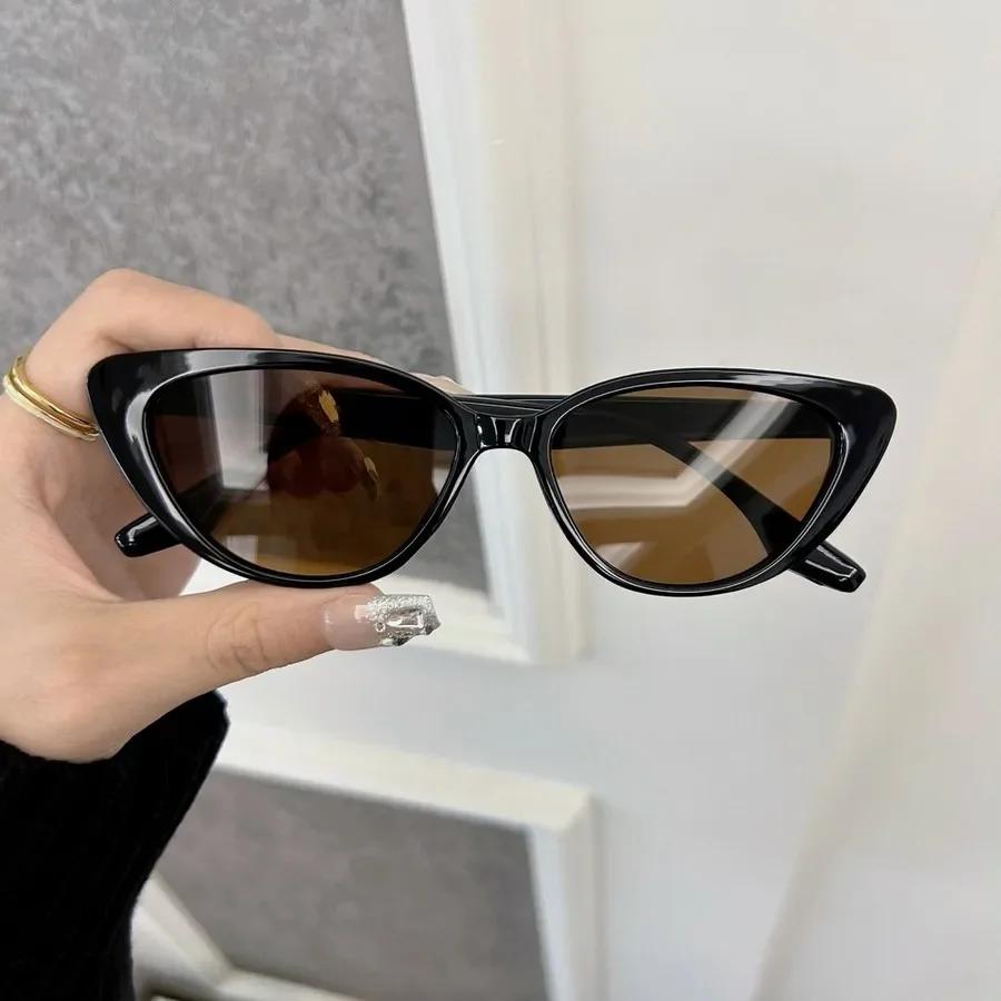 Designer Brand Cat Eye Sunglasses Women Men Casual Small Frame Sun Glasses Female Mirror Colors Luxurious Fashion