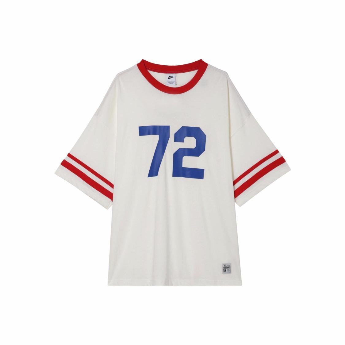 Nike Men s White Digital Print Striped Pullover Short-Sleeve T-Shirt L