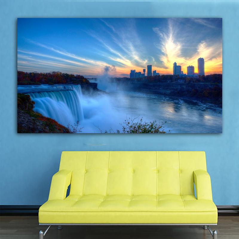 ARTE AFFIDABILE Poster e stampe Cascate del Niagara Pittura su tela Paesaggio Poster Decorazioni per la casa Immagini di arte della parete per soggiorno Senza cornice