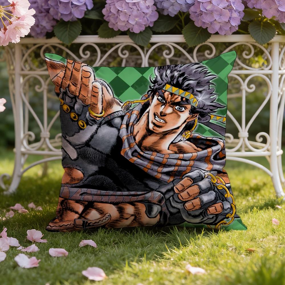 J-JoJo's B-Bizarre Adventure Cushion Cover Home & Car Dual-Scene Pillow Cover: Reversible for Premium Comfort