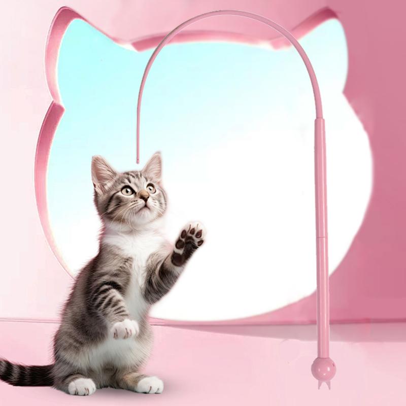 New Two-color Pet Petting Artifacts Cat Cat Stick Training Toys Stick Cat Toy Wand Interactive Kitten Tease Toy Easy To Carry
