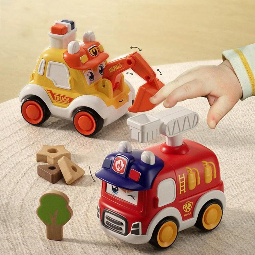Activating Toys Toddler Press And Go Vehicle Cartoon Baby Mini Ambulance Police Car Fire Truck Excavator Model Gift For Kids Toys