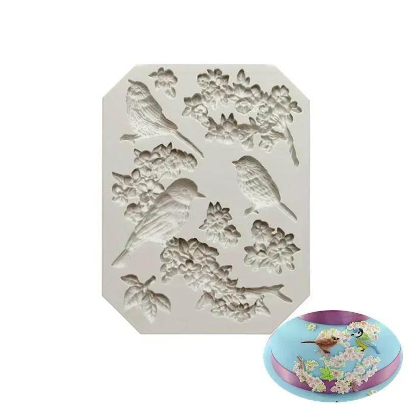 Magpie Branch Flower Silicone Mold DIY Cake Baking Decoration Fudge Cookies Chocolate Baking Mold Silicone Baking Mold