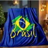 Brazil Flannel Blanket, Use for Birthday/Holiday Gift, Soft Blanket for Sofa/Bed/Camping/Office/Tourism Use,All Seasons