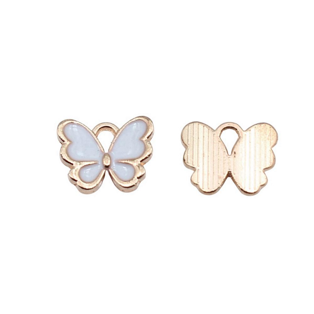 Enamel Charms Multi Color Butterfly Pendants For Floral Themed Jewelry
