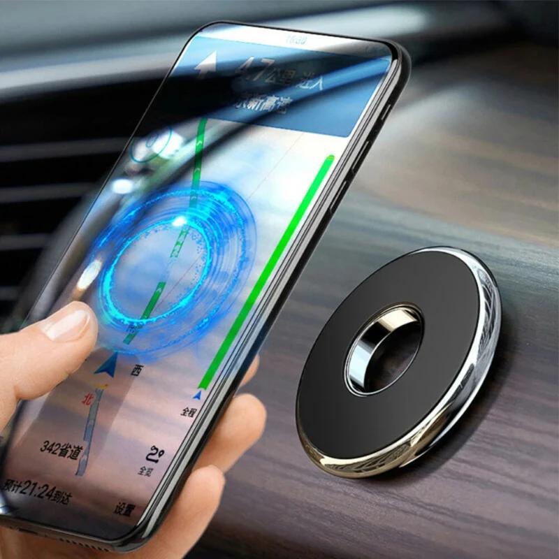 Sterkt Magnetisk Feste Biltelefonholder Stativ For Magsafe iPhone Samsung Rund Bilholder Brakett Dashbord Mobiltelefonholder