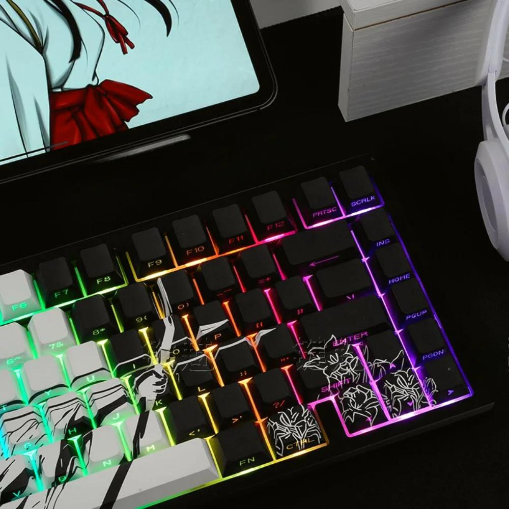 Xiaomi Anime Platycodon Cherry Key Cap Set PBT 130 Key Side Engraved Light Transmission for 60/84/98/108 Mechanical Keyboard ISO