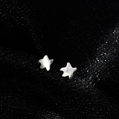 Little Star Earrings Female Fresh and Cute Mini Pentagram Brushed Earrings Korean Edition Niche Design Jewelry