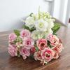 Single Stem Artificial Flower Rose For Indoor Decoration Silk Fabric Artificial Flowers For Room Decoration Small Bunch Of Plastic Flower Bouquets.