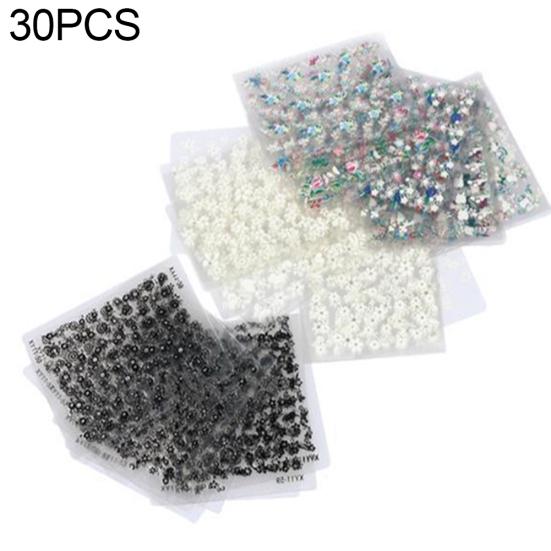 

30 листов 3D DIY Цветочные наклейки для ногтей Клейкая наклейка Декор Маникюрный инструмент