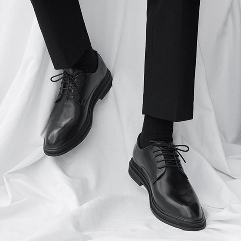 Fashion Brand Mens Brogues Dress Shoes Flat Party Office Business Shoes Male Footwear Black Brown Grey D620