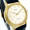 [USED] Battery SEIKO Exceline Watch Gold Leather Strap