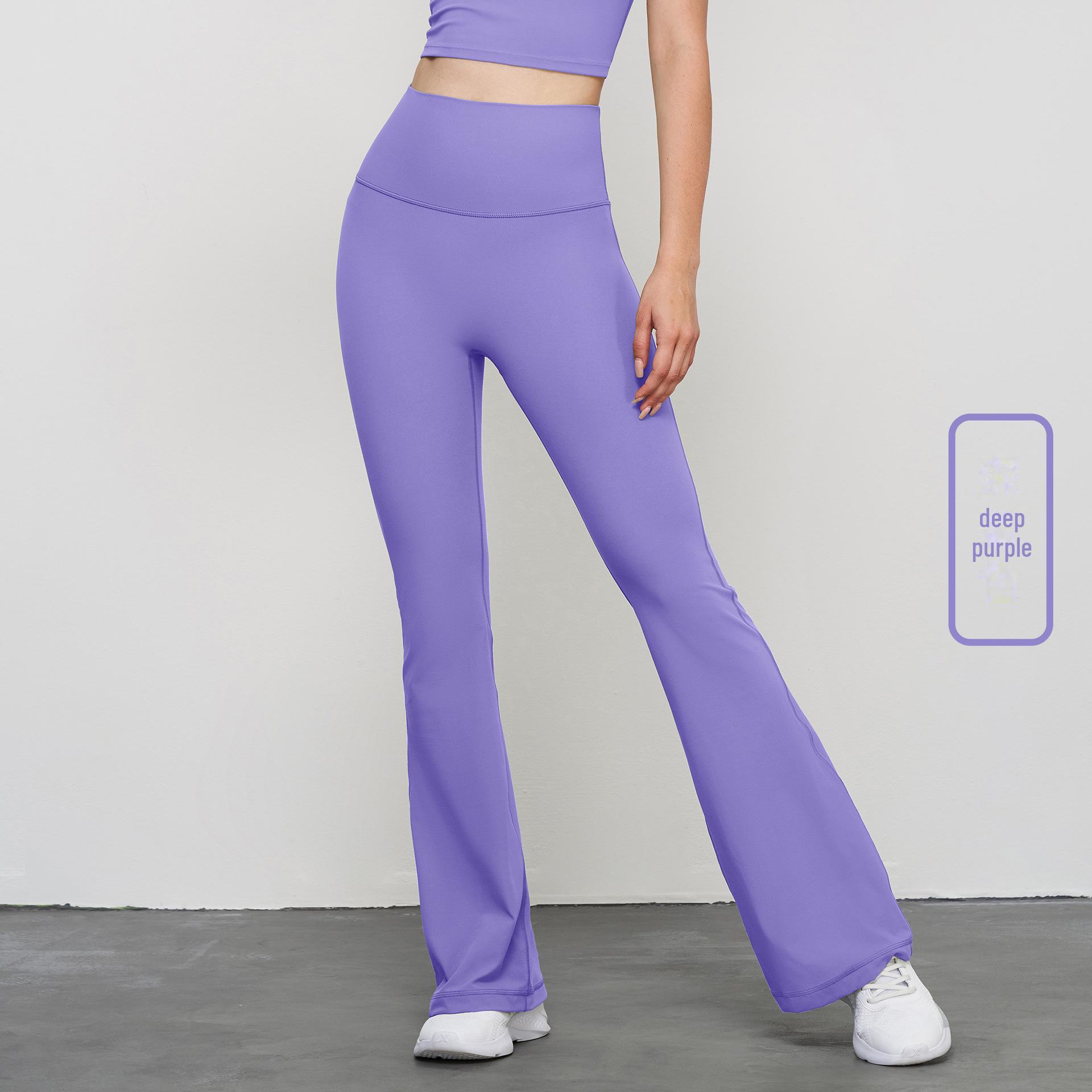 

Брюки для йоги с высокой талией и расклешенным низом для весны/лета - Уличные широкие штанины, облегающий крой Extra Large (10)