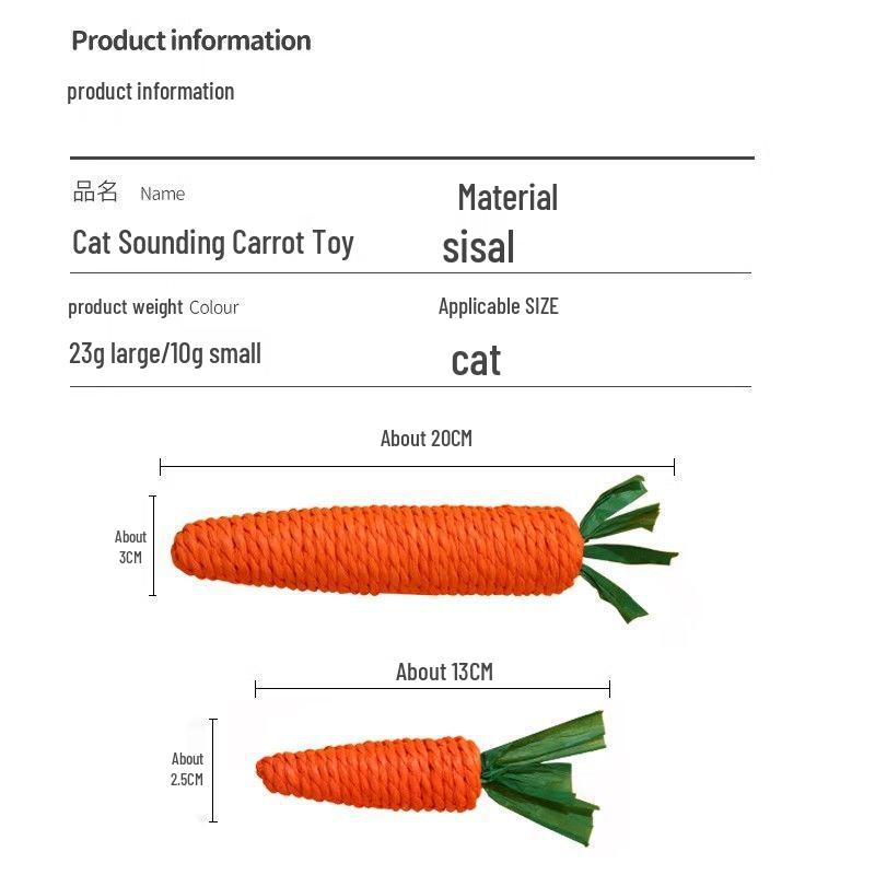 Durable Chewable Cat and Dog Toy: Self-Teasing Carrot Stick for Boredom Relief