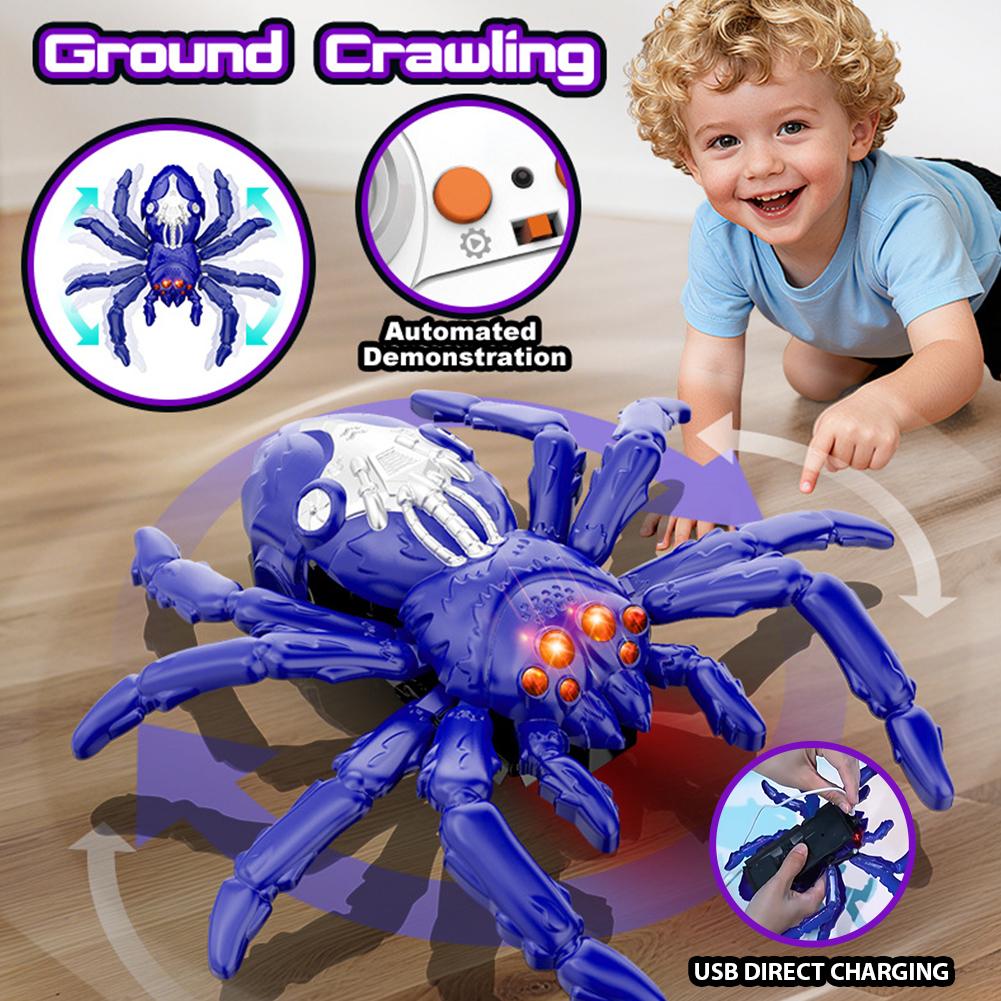 Rechargeable Remote Control Wall Climbing Toy Spider Robot Toy With LED Eyes Simulation Crawling Toy Gift