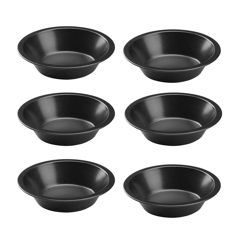 LMETJMA Mini Pie Pans Carbon Steel Pie Pans Nonstick Small Pie Tins Round Bread and Meat Pie Tins for Cake Bread Dessert