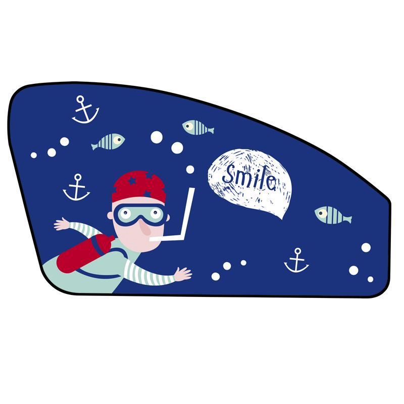 Car Magnetic Curtains - Cartoon Pirate UV Protection Blackout Sunshade