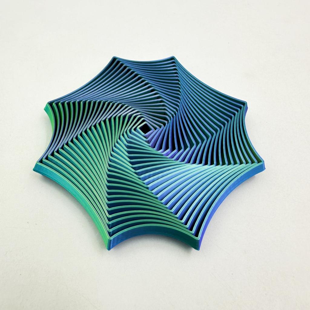 Jucărie de Fidget Imprimată 3D Iluzie Vizuală Ornamente Spiralate Rotitoare Octogonale Jucărie de Birou pentru Ameliorarea Stresului pentru Adulți Autism Jucării Senzoriale