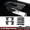 For KIA Mohave Borrego ABS Carbonfiber Car External Door Handle Catch Cover Door Bowl Protection Trim Sticker