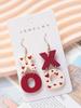 1 Pair Painted XO Heart Print Earrings, Elegant & Sexy Earrings, Soft Ceramic Texture, Valentine's Day Gift