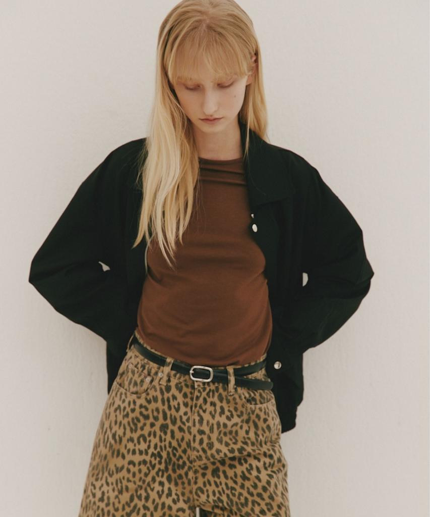 Okuka Cotton & Modal Simple Top, Brown