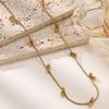 Geometric 304 Stainless Steel Necklace with Gold Ball Beads - Fashionable Light Luxury Jewelry