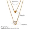 Beautiful Niche Design Double-Layer Pendant Necklace Stainless Steel Gold-Plated Love Pendant Necklace Women