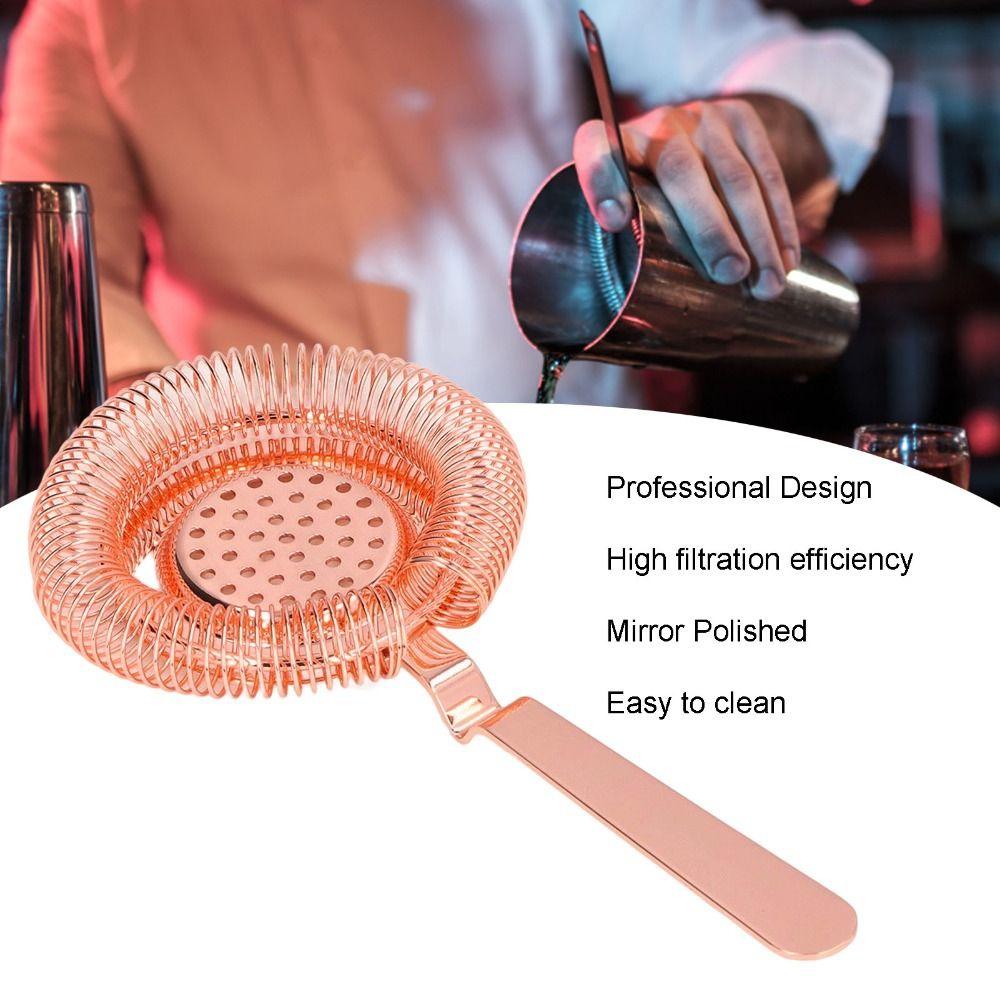 With Handle Cocktail Strainer Stainless Steel Drink Strainer Professional Ice Filter Bar