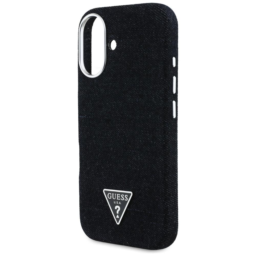 Guess Denim Triangle Logo MagSafe Case for iPhone 16 Black