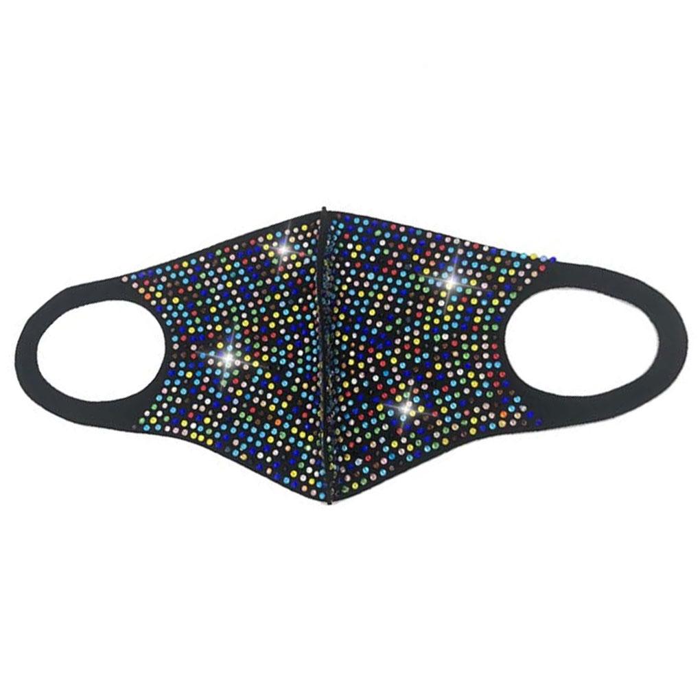 Unisex Rhinestone Cotton Face Mask Women Men Night Club Party Shining Rhinestone Mouth Mask